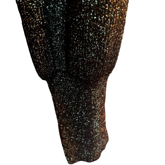 New Ann Taylor Shimmer Turtleneck  Black Gold Metallic Sweater - Picture 4 of 7